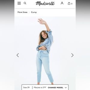 Madewell Curvy Perfect Vintage Jean size 30